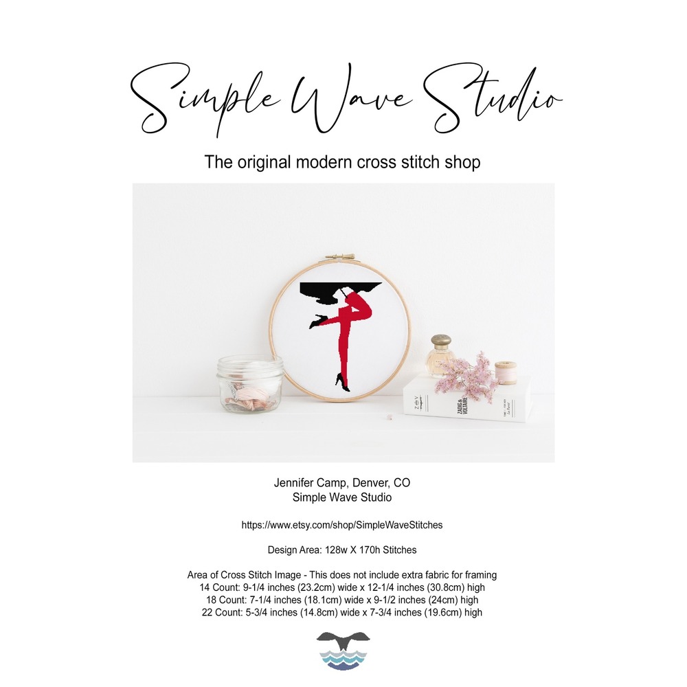 Women‎ Red Stocking Legs High Heels Shoes - Cross Stitch Pattern Kit